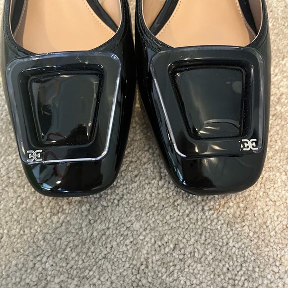 Sam Edelman Tracie Patent Buckle Detail Slingback Pumps size 9 Black in box - Picture 13 of 14